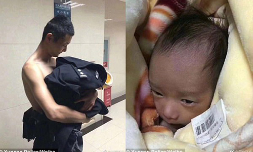 Hành động lạ của chàng cảnh sát khi thấy đứa bé bị bỏ rơi giữa đông lạnh