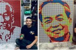 Chàng shipper có tài lẻ biến khối rubik sắc màu thành tranh chân dung