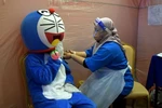 "Doraemon" đi tiêm vắc xin COVID-19, dân mạng trầm trồ "Cưng xỉu"! 