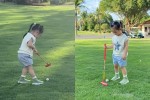 3 tuổi, con gái Đàm Thu Trang - Cường Đô La đã được ra sân golf