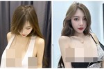 Ngượng đỏ mặt hot girl “mặc như không mặc”, lộ vòng 1 hớ hênh