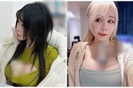 Hot girl mặc trễ nải, dùng ngực đỡ trà sữa tại quán truyện