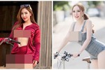 Mặc váy siêu ngắn, hot girl lộ điểm nhạy cảm khi đạp xe