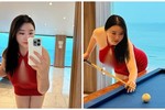 Ngượng đỏ mặt trước hot girl siêu vòng 1 hớ hênh khi chơi bida