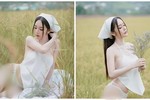 Hot girl da trắng tựa bông bưởi mặc hở bạo giữa đồng lúa