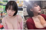 “Cạn lời” hot girl kéo áo khoe vòng một khi đi siêu thị