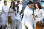 Bà bầu Kim Kardashian khoe vóc dáng đồ sộ