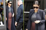 Kim Kardashian lộ rõ bụng bầu