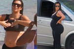 Kim Kardashian khoe bụng bầu trên biển