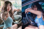 Hot girl xinh đẹp diện bikini khoe dáng bốc lửa trong xe sang