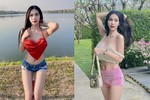 Đỏ mặt hot girl xinh đẹp diện đồ “ngắn chẳng tày gang” khoe dáng