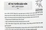 Lạ đời đề thi tuyển giáo viên trường Anhxtanh