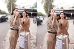 Hoa hậu Thế giới Megan Young thích thú uống trà đá vỉa hè khi đến Việt Nam