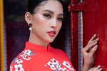 Hoa hậu Tiểu Vy diện áo dài đón Tết đẹp mê đắm