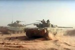 Xe tăng T-90, T-72B giao chiến với IS trên sa mạc