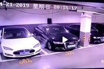 Lộ video xe ôtô điện Tesla bốc cháy tại Trung Quốc