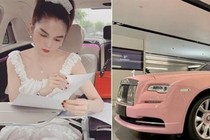 "Nữ hoàng nội y" Ngọc Trinh khoe video Rolls-Royce tiền tỷ màu hồng