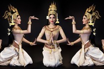 Trương Thị May diện trang phục truyền thống nhảy điệu Apsara