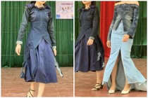 Độc lạ thời trang tái chế từ vải jeans cũ của hội học sinh