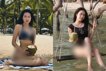 Hot girl Hà thành yêu Đoàn Văn Hậu diện bikini khoe eo con kiến