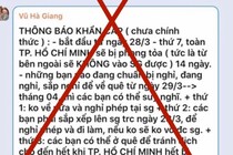 Thông tin TP HCM phong tỏa 14 ngày, người ngoài không được vào TP là bịa đặt 