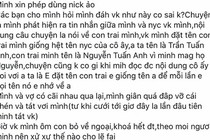 Chồng đánh vợ vì lấy tên người yêu cũ đặt cho con