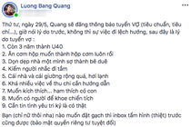 Độc thân chưa được 1 tháng, Lương Bằng Quang đăng đàn tuyển vợ