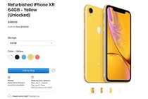 Apple chào bán iPhone XR tân trang, giá từ 499 USD