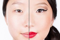 Biến đổi kỳ lạ của 2 nửa khuôn mặt khi make up