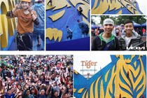 Giới trẻ Vinh ùn ùn đội mưa vượt tường Tiger cao nhất Việt Nam