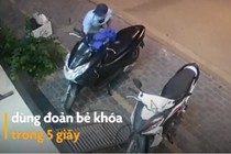 Video: Trộm bẻ khóa, cắt xích lấy xe máy ở TP.HCM