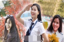 Nữ sinh Học viện Hàng không nổi bật với nụ cười toả nắng