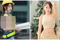 “Nữ hoàng nội y Thái Lan” hớ hênh khi hóa công nhân