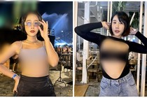 Hot girl mặc mốt hở chân ngực hớ hênh nơi đông người