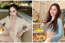 Hot girl diện đồ “buông lơi” khoe thềm ngực khi đi ăn uống