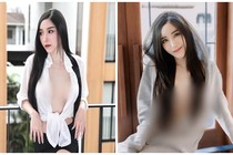 Hot girl Thái Lan chuộng phong cách không nội y, lộ vòng một