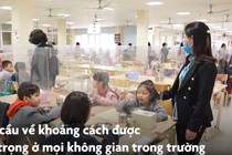 Video: Học sinh ngồi ăn qua vách ngăn khi trở lại trường