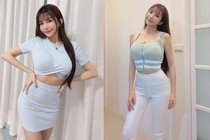 Hotgirl diện đồ bó sát khoe ngực khủng quyến rũ 