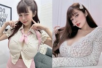 Ngượng đỏ mặt hot girl xinh đẹp diện đồ o ép vòng một 