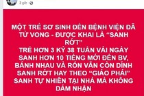 Trẻ chết sau 10 tiếng 'đẻ rơi' ở nhà: Do sinh 'thuận theo tự nhiên'?