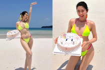 Thúy Ngân diện bikini đón sinh nhật, khoe đường cong triệt để 