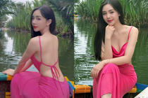 Hot girl "Kem xôi TV" diện váy cắt xẻ táo bạo, khoe lưng trần