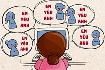 Tranh vui về trào lưu nhắn tin “Em yêu anh“