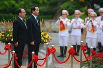 Chùm ảnh: Lễ đón Tổng thống Pháp Francois Hollande tại Hà Nội