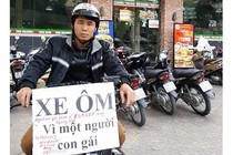 “Soái ca” chạy xe ôm vì một người con gái gây sốt 