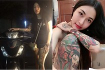 Hết tắm tiền, hot girl xăm trổ lại “câu like” đốt xe SH