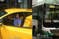 Tài xế xe bus cưỡi Lamborghini đi làm gây choáng váng