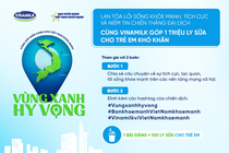 Mọi người đều có thể góp thêm “điểm xanh” cùng tạo nên nhiều “vùng xanh hy vọng” và mang 1 triệu ly sữa được trao tặng đến trẻ em khó khăn.