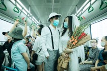 Độc đáo bộ ảnh cưới kỷ niệm ngày đường sắt Cát Linh - Hà Đông đi vào vận hành