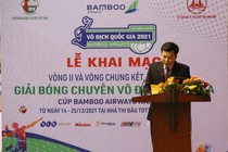 Ông Nguyễn Mạnh Cường, Trưởng ban Tổ chức - Giám đốc Sở VH-TT tỉnh Ninh Bình phát biểu trong khuôn khổ sự kiện.